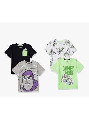 Buzz Lightyear Toddler Boys T-Shirts 4-Pack Size 3T Pixar 100% Cotton Multicolor